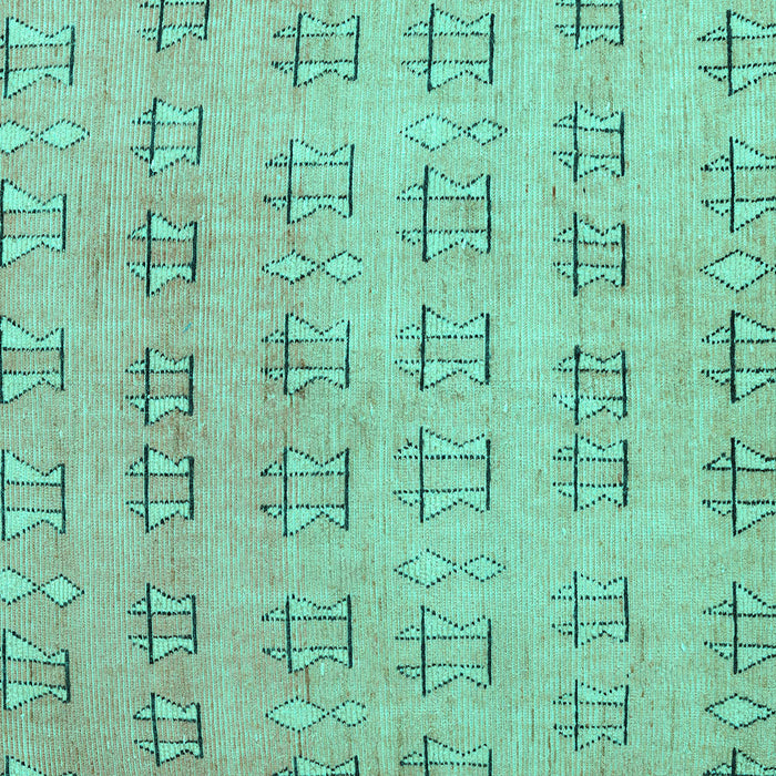 Square Abstract Turquoise Modern Rug, abs5229turq