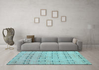 Machine Washable Abstract Light Blue Modern Rug, wshabs5229lblu