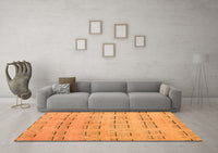 Machine Washable Abstract Orange Modern Rug, wshabs5229org