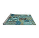 Sideview of Machine Washable Southwestern Light Blue Country Rug, wshabs522lblu