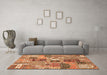 Machine Washable Southwestern Orange Country Area Rugs in a Living Room, wshabs522org