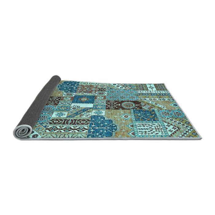 Sideview of Southwestern Light Blue Country Rug, abs522lblu