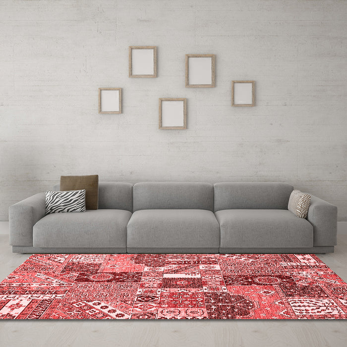 Country Red Washable Rugs
