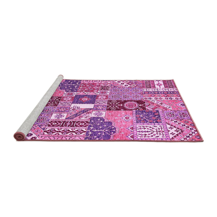 Sideview of Machine Washable Southwestern Pink Country Rug, wshabs522pnk