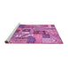 Sideview of Machine Washable Southwestern Pink Country Rug, wshabs522pnk