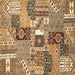 Square Southwestern Brown Country Rug, abs522brn