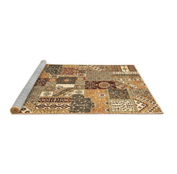 Sideview of Machine Washable Southwestern Brown Country Rug, wshabs522brn
