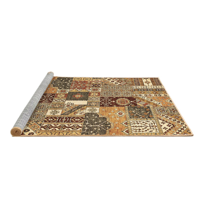 Sideview of Machine Washable Southwestern Brown Country Rug, wshabs522brn