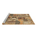 Sideview of Machine Washable Southwestern Brown Country Rug, wshabs522brn