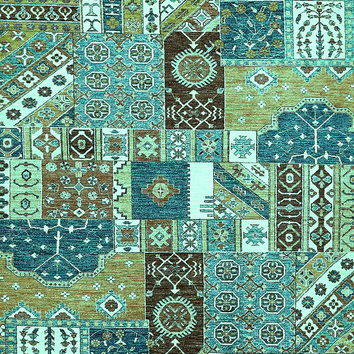 Machine Washable Southwestern Turquoise Country Area Rugs, wshabs522turq