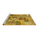 Sideview of Machine Washable Southwestern Yellow Country Rug, wshabs522yw