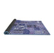 Sideview of Southwestern Blue Country Rug, abs522blu