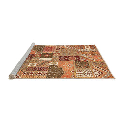 Sideview of Machine Washable Southwestern Orange Country Area Rugs, wshabs522org