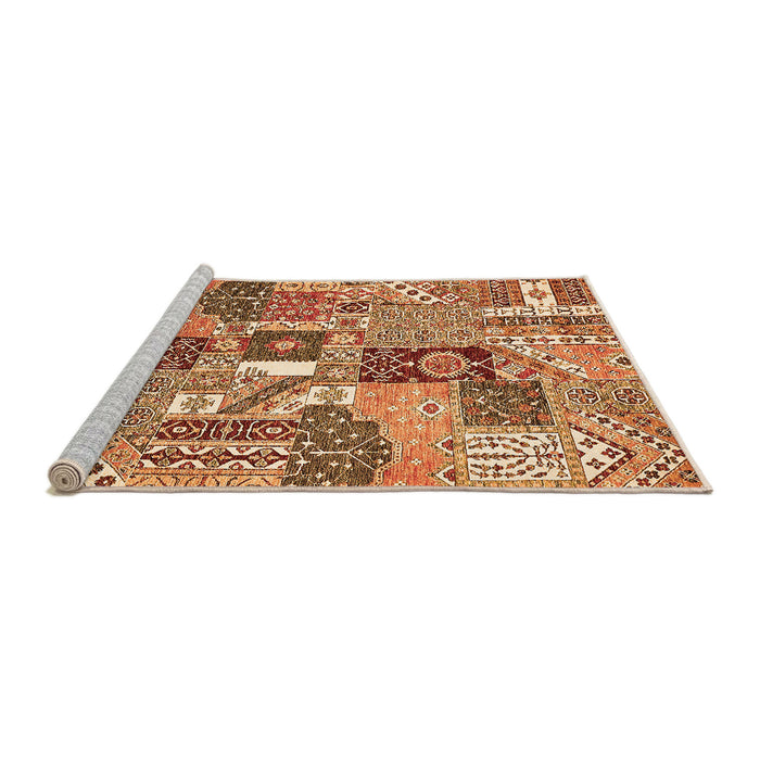 Sideview of Machine Washable Southwestern Orange Country Area Rugs, wshabs522org