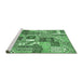 Sideview of Machine Washable Southwestern Emerald Green Country Area Rugs, wshabs522emgrn