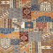 Square Abstract Red Brown Southwestern Rug, abs522