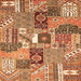 Square Southwestern Orange Country Rug, abs522org