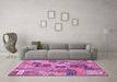 Machine Washable Southwestern Pink Country Rug in a Living Room, wshabs522pnk