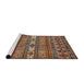 Sideview of Machine Washable Abstract Vermilion Red Rug, wshabs523