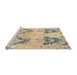 Sideview of Machine Washable Abstract Dark Almond Brown Rug, wshabs5230