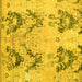 Square Machine Washable Abstract Yellow Modern Rug, wshabs5230yw