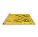 Sideview of Machine Washable Abstract Yellow Modern Rug, wshabs5230yw