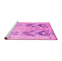Sideview of Machine Washable Abstract Pink Modern Rug, wshabs5230pnk