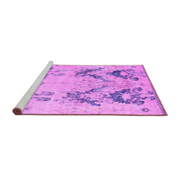 Sideview of Machine Washable Abstract Purple Modern Area Rugs, wshabs5230pur