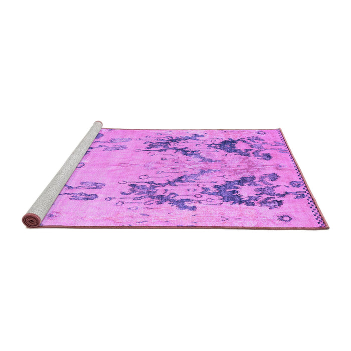 Sideview of Machine Washable Abstract Purple Modern Area Rugs, wshabs5230pur