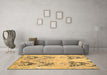 Machine Washable Abstract Brown Modern Rug in a Living Room,, wshabs5230brn