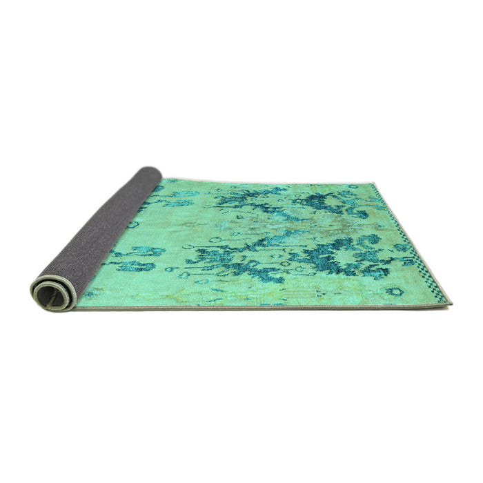 Sideview of Abstract Turquoise Modern Rug, abs5230turq