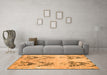 Machine Washable Abstract Orange Modern Area Rugs in a Living Room, wshabs5230org