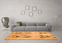 Machine Washable Abstract Orange Modern Rug, wshabs5230org