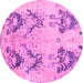 Round Abstract Pink Modern Rug, abs5230pnk