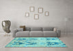 Machine Washable Abstract Light Blue Modern Rug in a Living Room, wshabs5230lblu