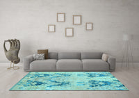 Machine Washable Abstract Light Blue Modern Rug, wshabs5230lblu