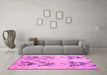 Machine Washable Abstract Pink Modern Rug in a Living Room, wshabs5230pnk