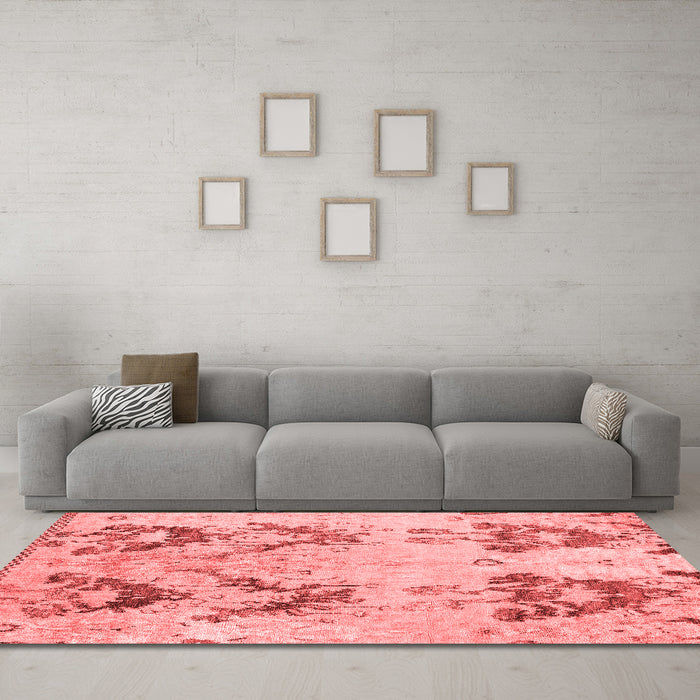 Modern Red Washable Rugs