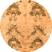 Round Abstract Orange Modern Rug, abs5230org