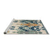 Sideview of Machine Washable Abstract Pale Silver Gray Rug, wshabs5231