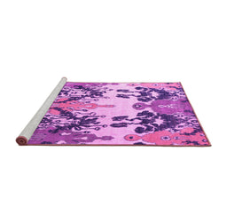 Sideview of Machine Washable Abstract Pink Modern Rug, wshabs5231pnk