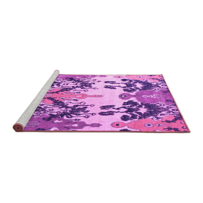 Sideview of Machine Washable Abstract Pink Modern Rug, wshabs5231pnk