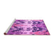 Sideview of Machine Washable Abstract Pink Modern Rug, wshabs5231pnk