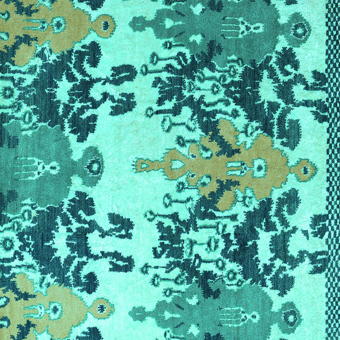 Square Abstract Turquoise Modern Rug, abs5231turq