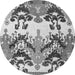 Round Abstract Gray Modern Rug, abs5231gry