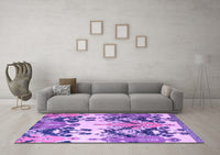 Machine Washable Abstract Purple Modern Rug, wshabs5231pur