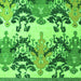 Square Machine Washable Abstract Green Modern Area Rugs, wshabs5231grn