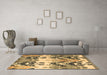 Machine Washable Abstract Brown Modern Rug in a Living Room,, wshabs5231brn