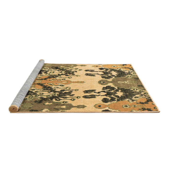 Sideview of Machine Washable Abstract Brown Modern Rug, wshabs5231brn