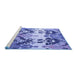 Sideview of Machine Washable Abstract Blue Modern Rug, wshabs5231blu